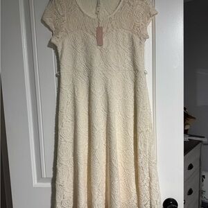 Elegant Cream Lace Dress